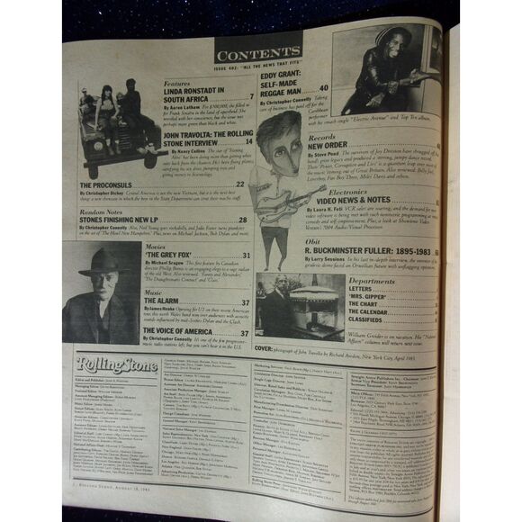 John Travolta - Vintage 80's Rolling Stone Magazine 1983- Issue #402 - Picture 4 of 5